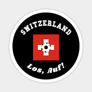 ⚽ Switzerland Football, Schweizerfahne Flag, Los Auf! Team Spirit Magnet